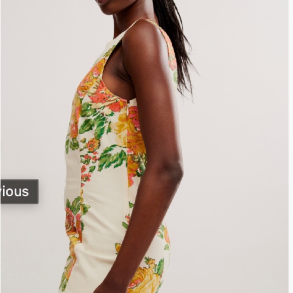 NWT Free People Mayberry floral Mini Shift Sleeveless Dress in Large/Retail $128 - Picture 3 of 5